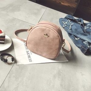 Faux leather blush pink/ nude crossbody purse